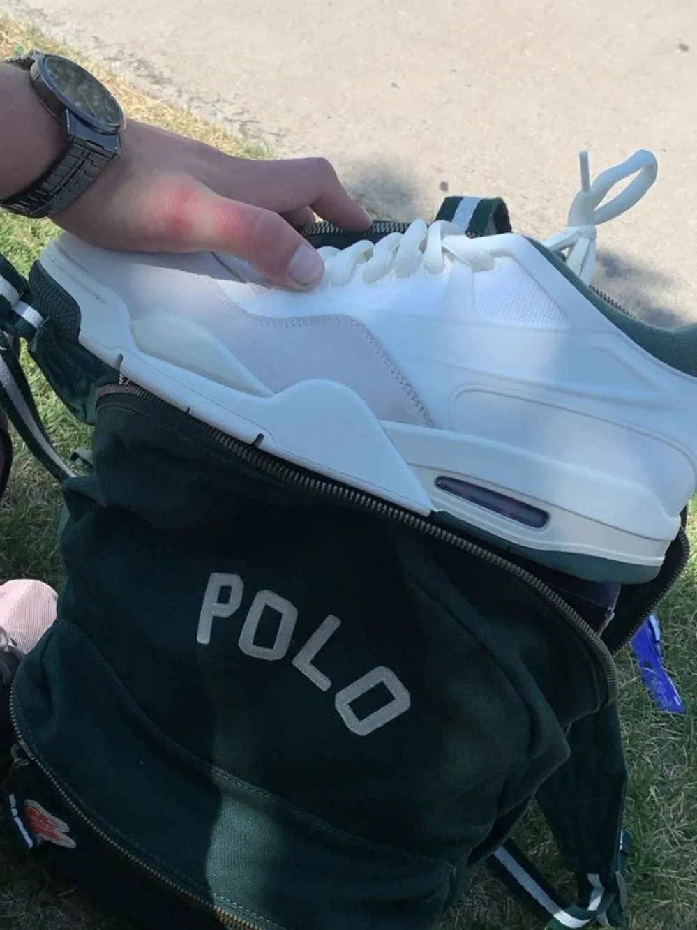 Jordan Men’s White, Cream, and Green Athletic Sneakers